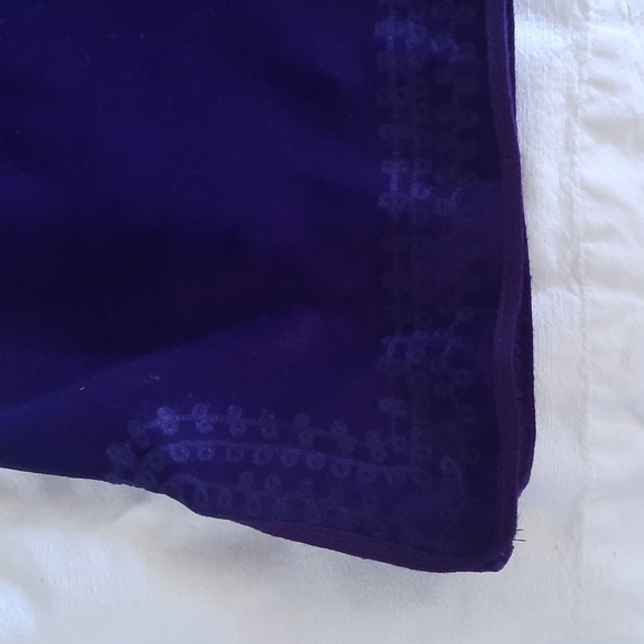 Tradition Purple 3/4 Sleeve Velour Kaflan Look Top with Sequins - Picture 3 of 8